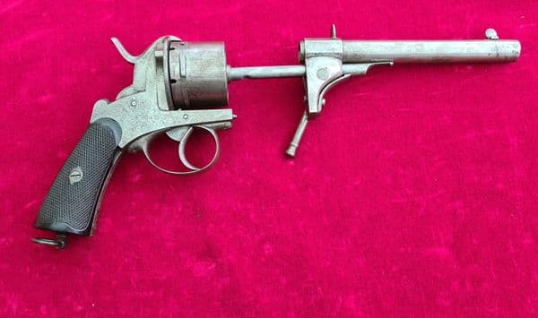 An exceptionally rare and possibly experimental 11mm 6 shot pin-fire revolver. Ref 3399